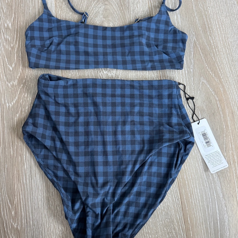 Unsubscribed gingham bikini set (bralette and high waisted)